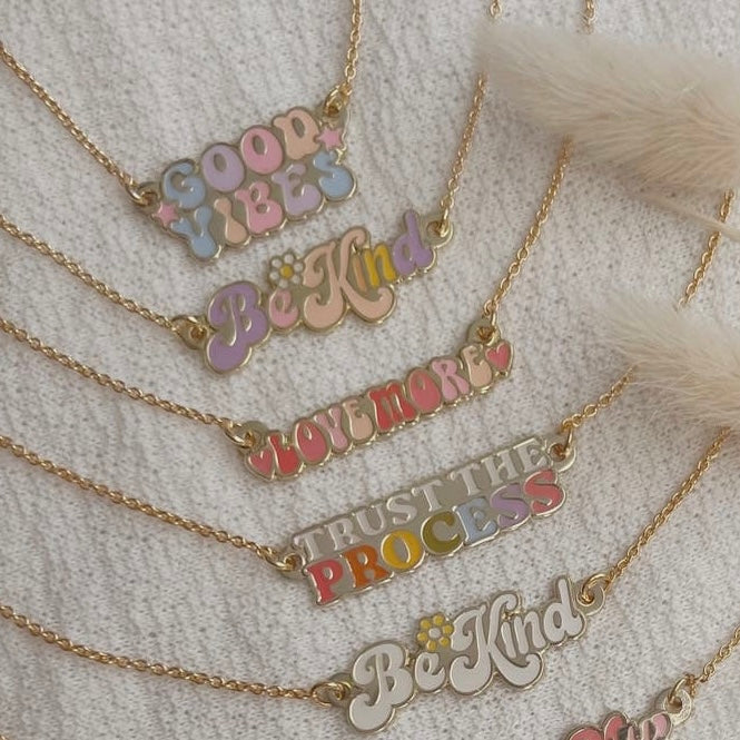 Inspirational Nameplate Necklace: Be Kind