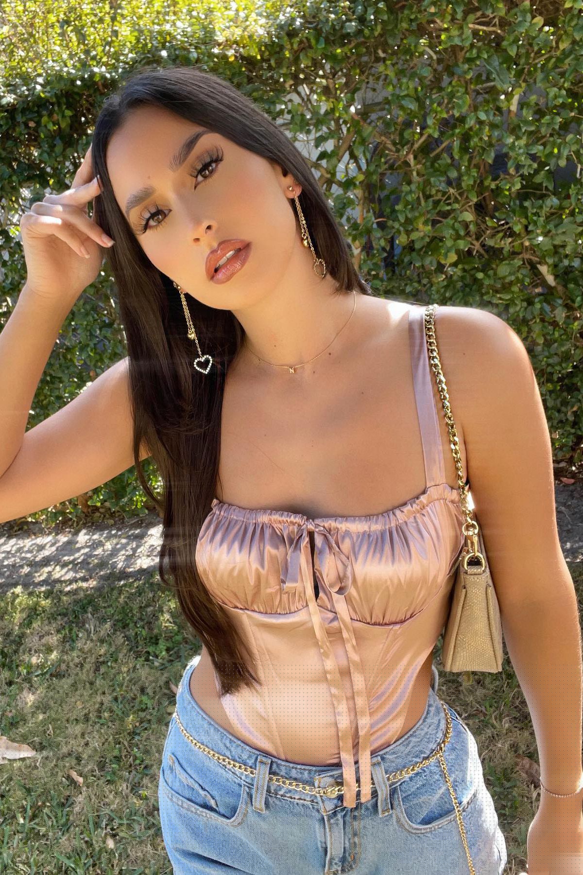 Let’s Shimmer Corset Top in Rose