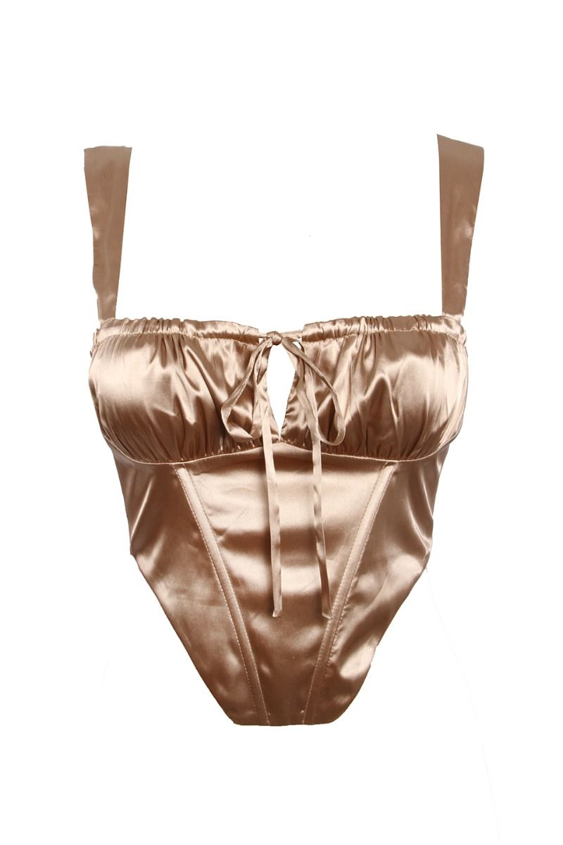 Let’s Shimmer Corset Top in Champagne
