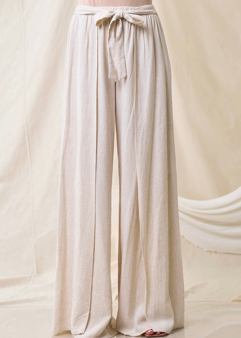 Walk on the Beach Linen Leg Wrap Pants