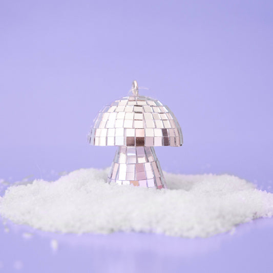 Disco Mushroom Ornament | Silver