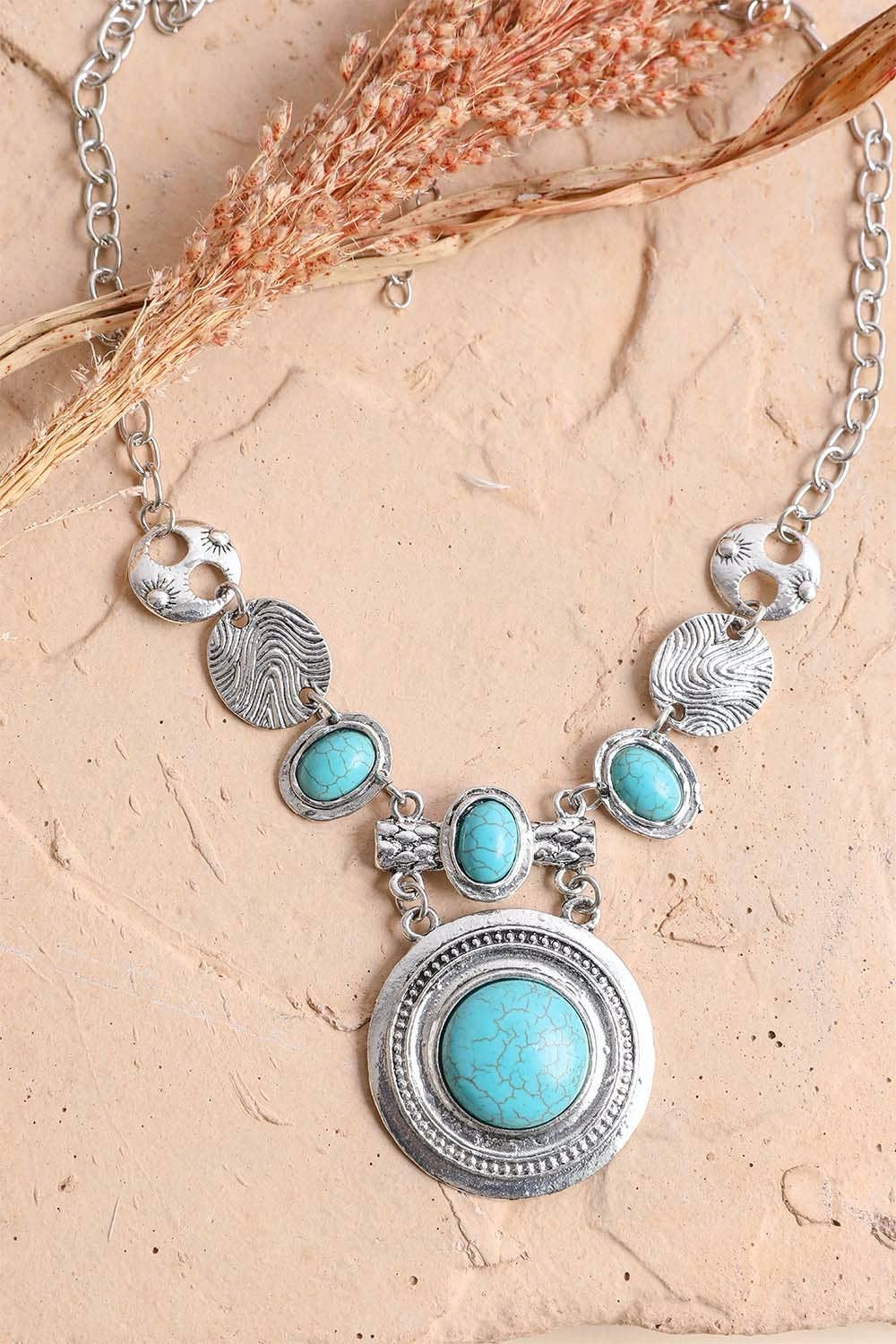 Stepping Stone Turquoise and Silver Necklace