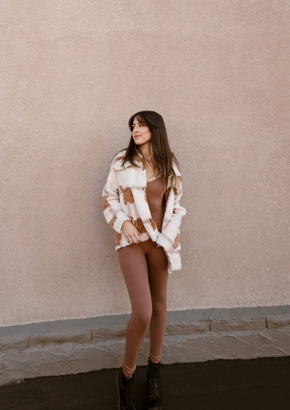 Creating the Vibe Sleeveless Corset Jumpsuit in Brown