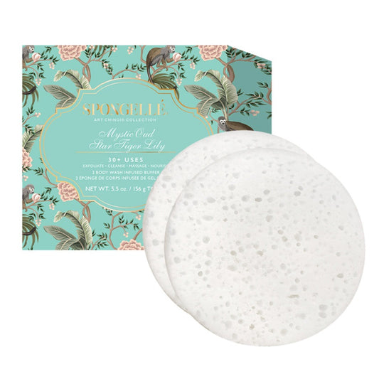 Spongellé Mystic Oud Star Tiger Lily Box Duo Body Wash Infused Buffer