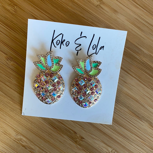 Swarovski Crystal Pineapple Drop Earrings
