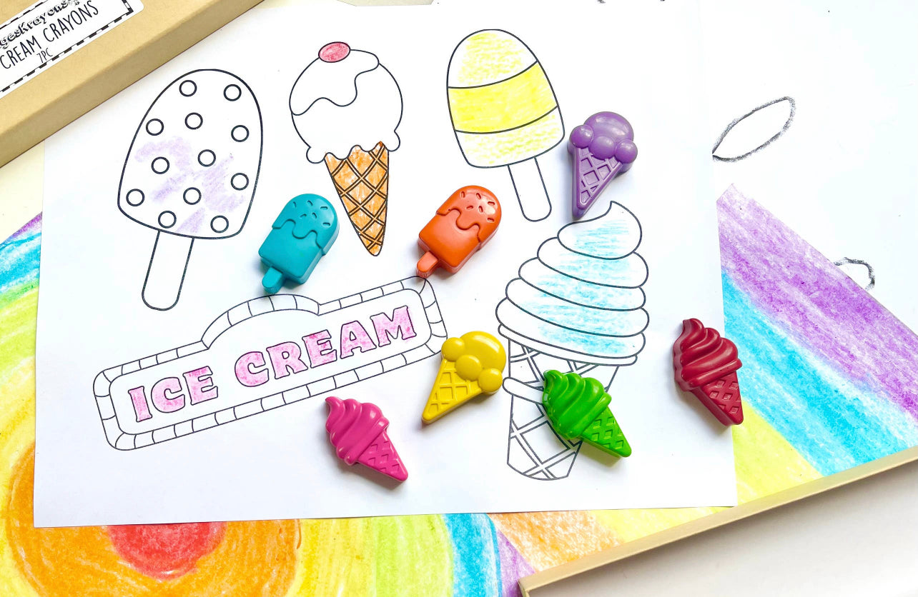 Ice Cream Shaped Crayons Box Set