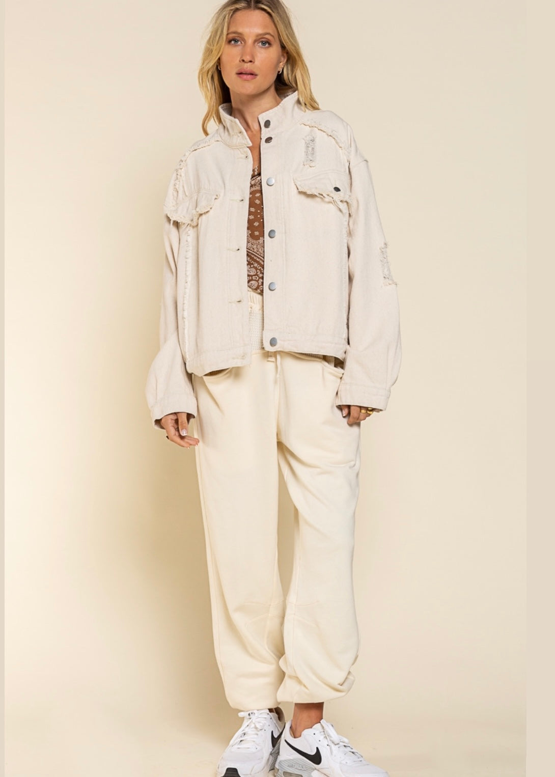 Party in the Back 2.0 Denim Jacket in Oat