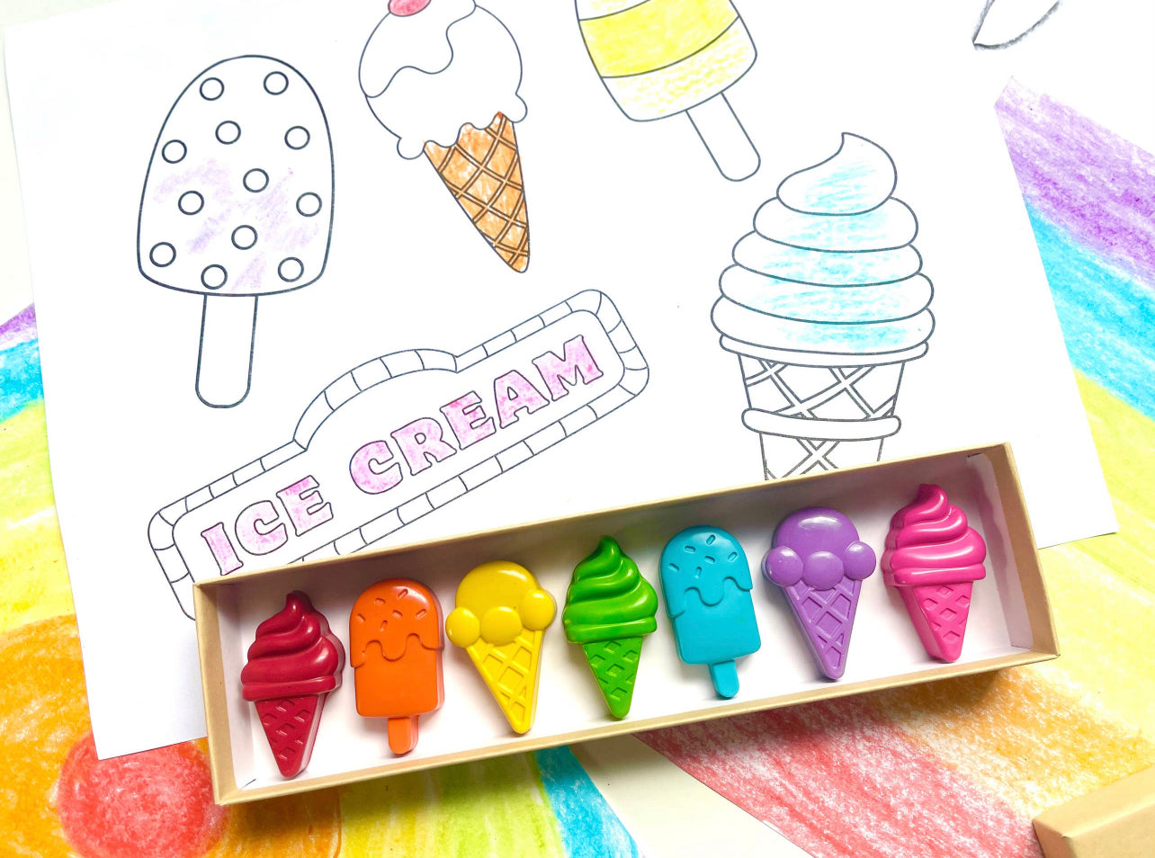 Ice Cream Shaped Crayons Box Set