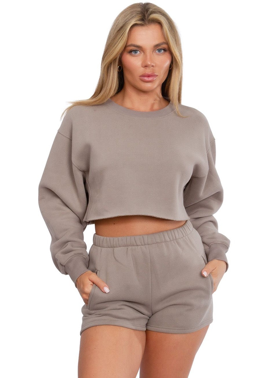 Momo Casual High Waisted Shorts in Olive Grey