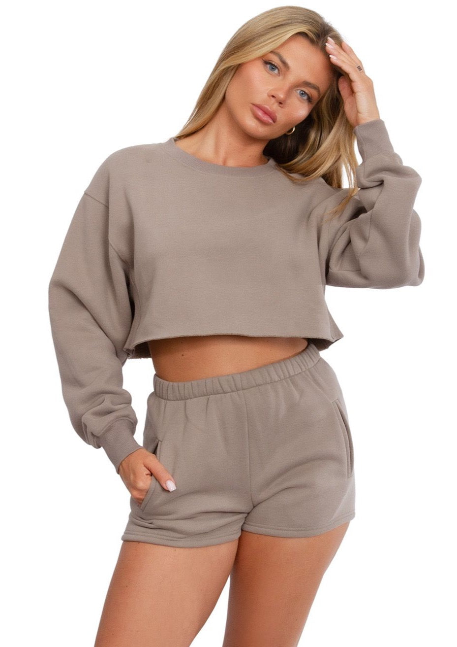 Momo Casual High Waisted Shorts in Olive Grey